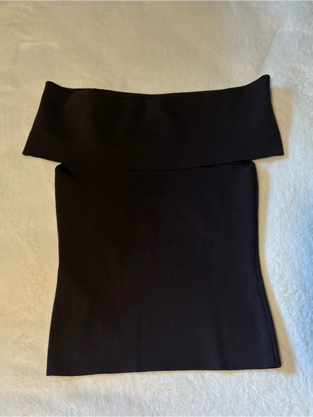Mango Black Off-Shoulder Fold-Over Tube Top - Picture 1 of 2